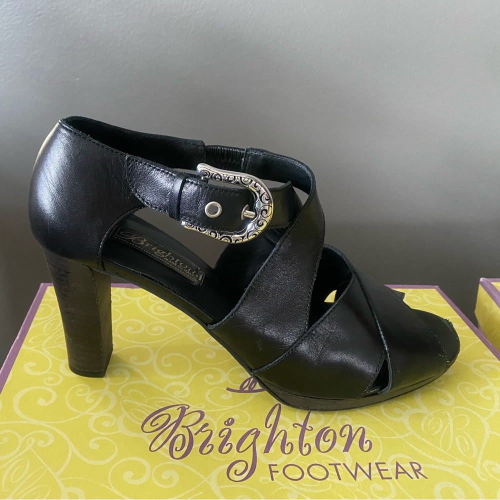 Brighton Vogue 3.5 “ with 1/2” platform.   Worn a handful of times.